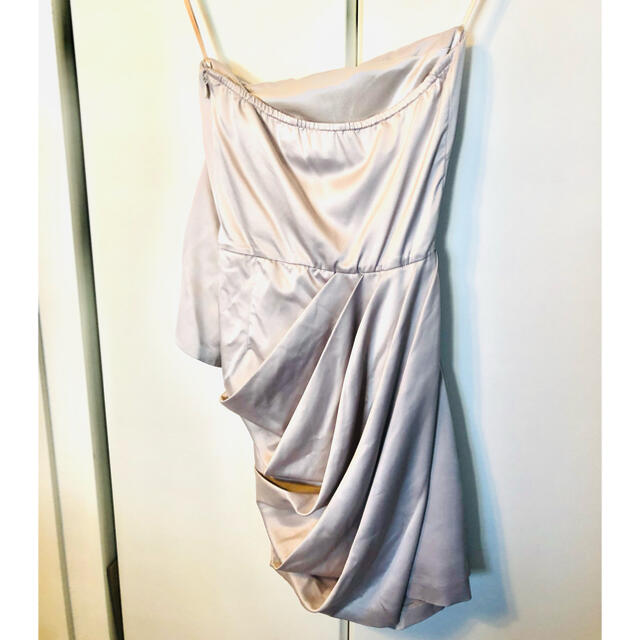チューブトップ　リボン　ミニドレス　ゴールド　 レディースのフォーマル/ドレス(ミニドレス)の商品写真