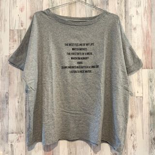 美品 ✳︎ ラコレ ロゴ Tシャツ 半袖 プリント グレー トップス カットソー(Tシャツ(半袖/袖なし))