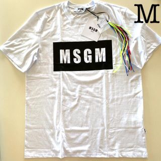 エムエスジイエム(MSGM)のMSGM ロゴ　Tシャツ　Mサイズ　メンズ　ホワイト　白　ブロック　新品未開封(Tシャツ/カットソー(半袖/袖なし))