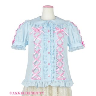 アンジェリックプリティー(Angelic Pretty)のangelic pretty レースアップブラウス サックス(シャツ/ブラウス(長袖/七分))