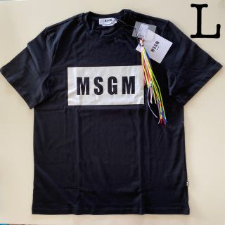 エムエスジイエム(MSGM)のMSGM ロゴ　Tシャツ　Lサイズ　メンズ　ブラック　黒　新品未開封(Tシャツ/カットソー(半袖/袖なし))