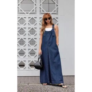 ルームサンマルロクコンテンポラリー(room306 CONTEMPORARY)のroom306 Denim Long Jumper Skirt indigo S(ロングワンピース/マキシワンピース)