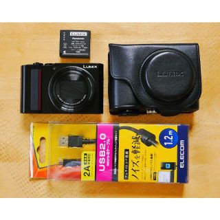 パナソニック(Panasonic)の美品! Panasonic LUMIX DC-TX2　ボデーケース付き(コンパクトデジタルカメラ)