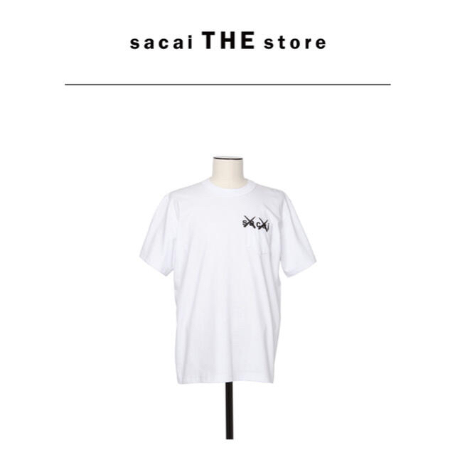sacai KAWS Embroidery T-Shirt WHITE 1