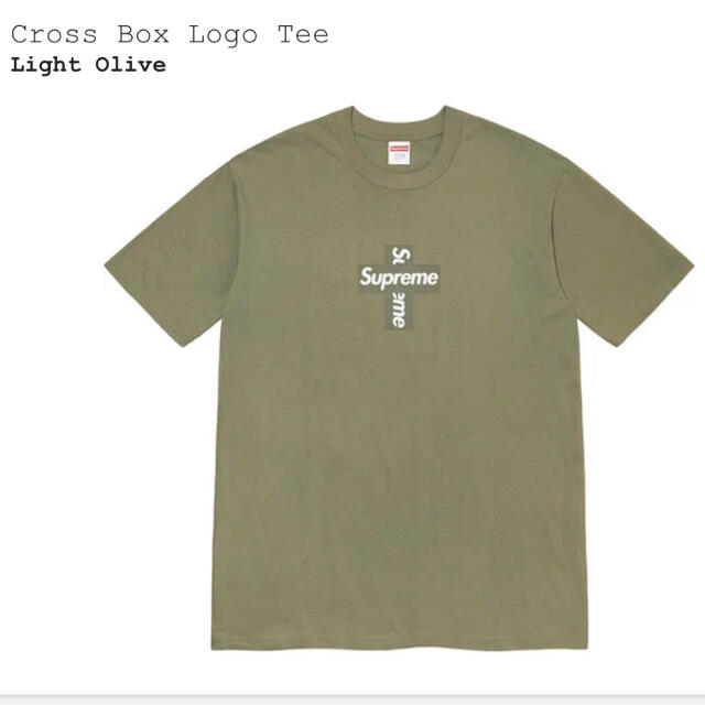 新年の贈り物 Supreme - M supreme  Cross Box Logo Tee オリーブ　クロスロゴ Tシャツ/カットソー(半袖/袖なし)