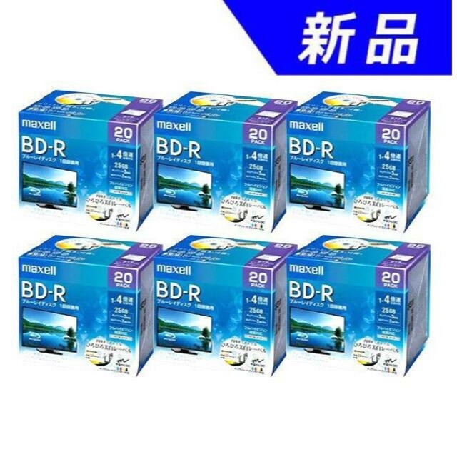 maxell 録画用 BD-R 25GB 合計120枚 (20枚パックx6個)´-