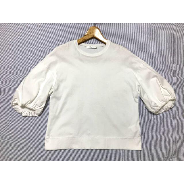 Ron Herman(ロンハーマン)のエブール ebure 白Tシャツ パフスリーブ 38 レディースのトップス(Tシャツ(半袖/袖なし))の商品写真