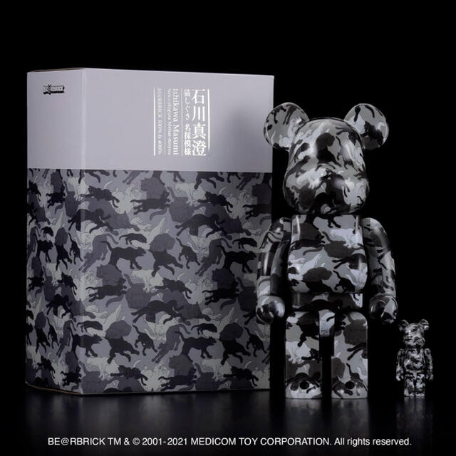 MEDICOM TOY(メディコムトイ)のBE@RBRICK 石川真澄「猫しぐさ 名採模様」 100% & 400% エンタメ/ホビーのフィギュア(その他)の商品写真