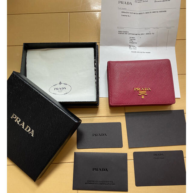 ファッション小物確実正規品/定番！美品PRADA/プラダ2折財布レザーウォレット