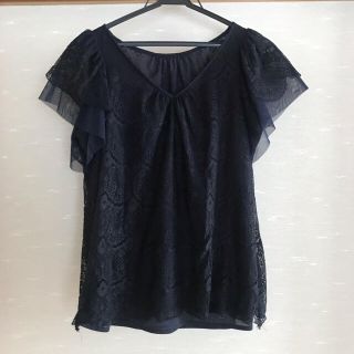 インディヴィ(INDIVI)の【送込】INDIVI ★カットソー★レース★M(カットソー(半袖/袖なし))