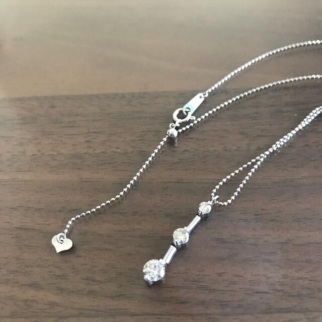 お値下げ✨保証書付き 0.5ct ダイヤモンド トリロジーネックレス