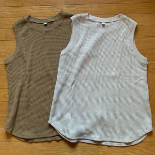 ユニクロ(UNIQLO)のユニクロUNIQLO ワッフルTノースリーブ(Tシャツ(半袖/袖なし))