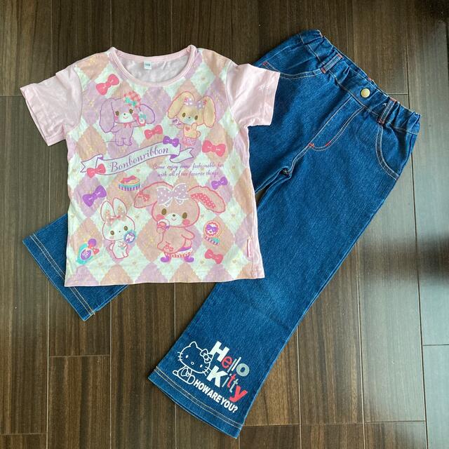 サンリオ(サンリオ)のサンリオ　Tシャツ　ジーンズ　110センチ キッズ/ベビー/マタニティのキッズ服女の子用(90cm~)(パンツ/スパッツ)の商品写真