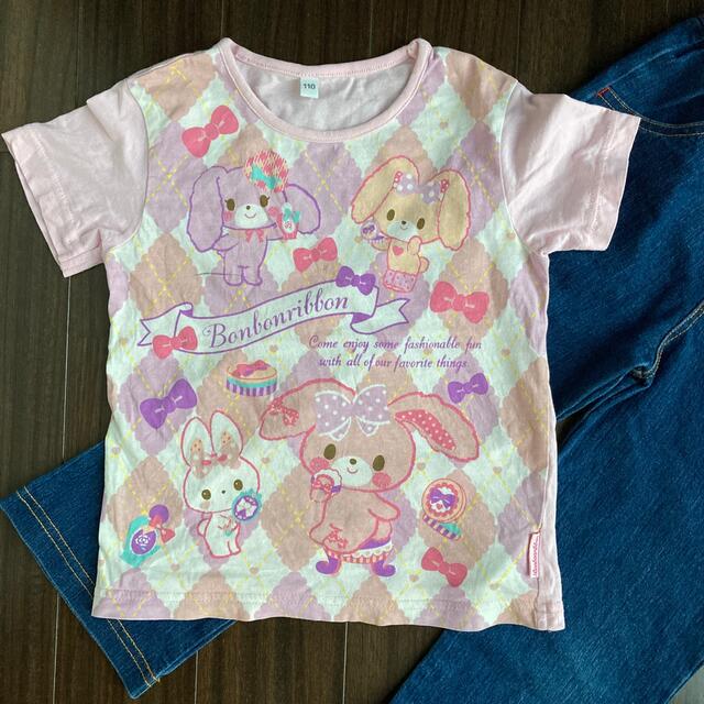 サンリオ(サンリオ)のサンリオ　Tシャツ　ジーンズ　110センチ キッズ/ベビー/マタニティのキッズ服女の子用(90cm~)(パンツ/スパッツ)の商品写真