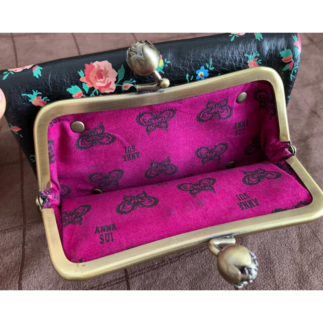 ANNA SUI アナスイ がま口 財布  リトルローズ ブラック 2