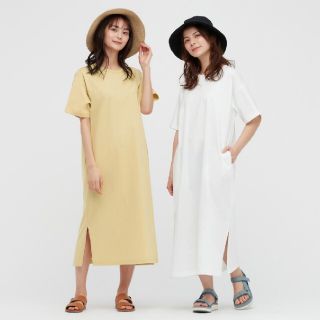 ユニクロ(UNIQLO)の7月31日削除★マーセライズコットンロングTワンピース(ロングワンピース/マキシワンピース)