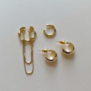 アダムエロぺ(Adam et Rope')のMetal pierce earcuffset gold No.644(ピアス)