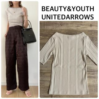 ビューティアンドユースユナイテッドアローズ(BEAUTY&YOUTH UNITED ARROWS)の【BY UNITED ARROWS】ランダムテレコボートネック５分袖カットソー(カットソー(半袖/袖なし))