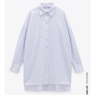 ザラ(ZARA)のZARA ザラ オーバーサイズストライプシャツ Sサイズ(シャツ/ブラウス(長袖/七分))