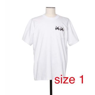 サカイ(sacai)のsacai x KAWS Embroidery T-Shirt WH×BK(Tシャツ(半袖/袖なし))