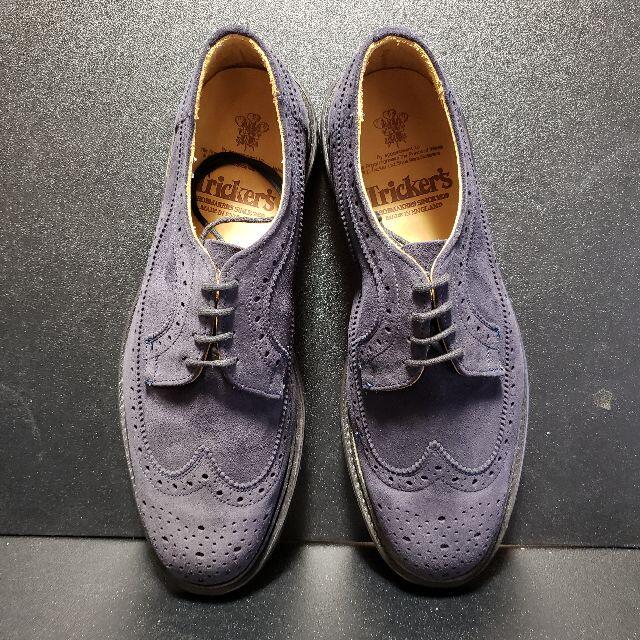 Trickers - トリッカーズ（Tricker's）Richmond スエードWチップ 青 8