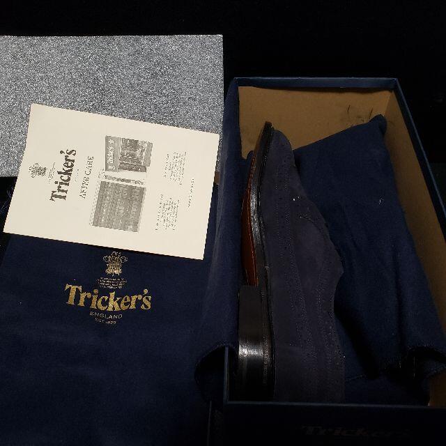 Trickers - トリッカーズ（Tricker's）Richmond スエードWチップ 青 8