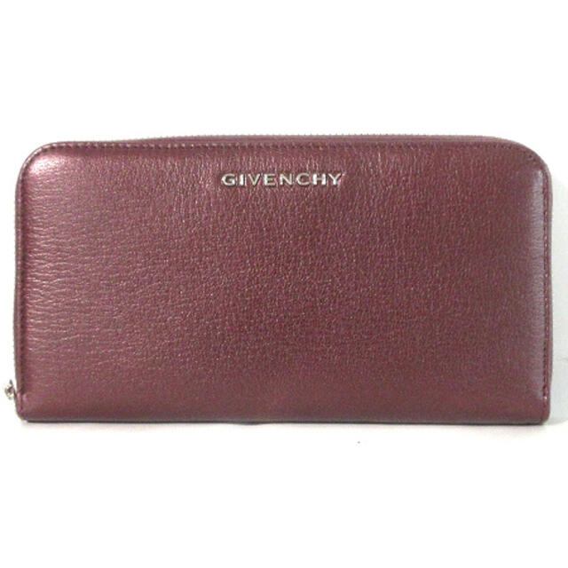 ジバンシィ GIVENCHY 長財布 ラウンドファスナー レザー ボルドー