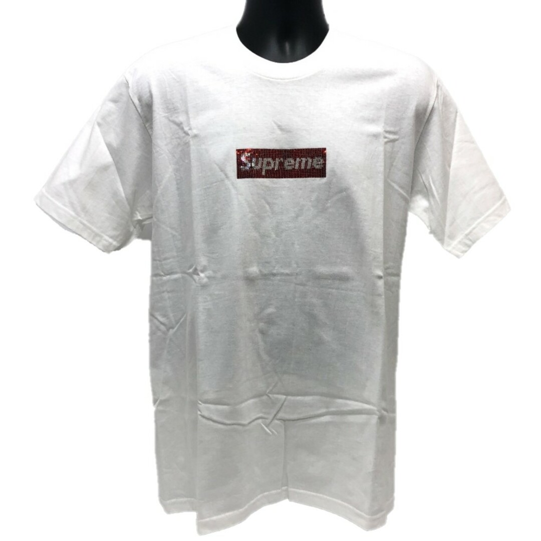 直販特別価格 Sサイズ supreme × スワロフスキー box logo 白S tee T