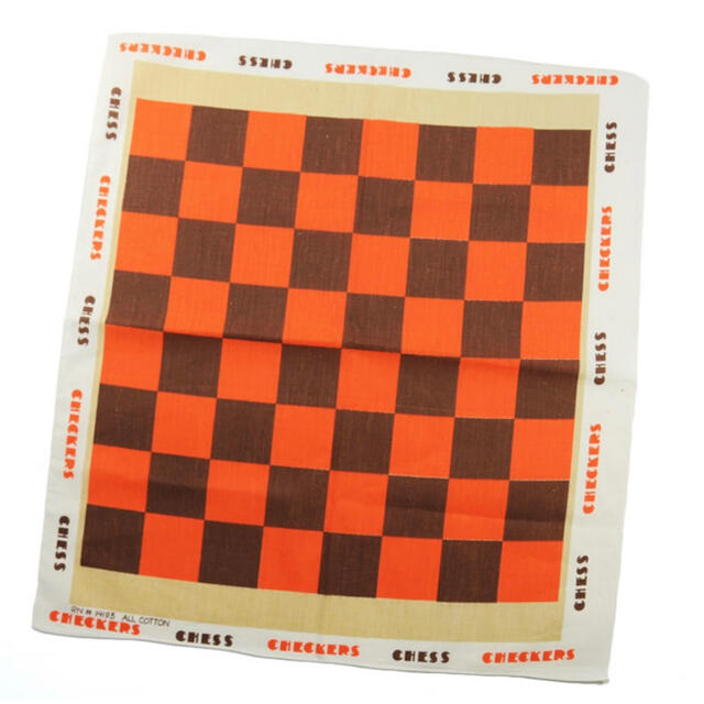 60-70's Deadstock"Chess Checkers"Bandana