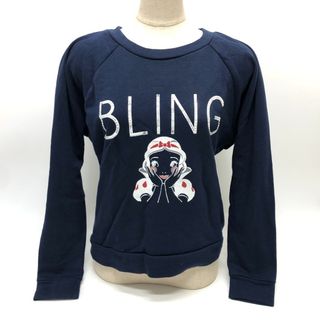 ディズニー(Disney)のディズニー Disney アリスデザイン “BLING” モチーフ 1M222 長袖 トレーナー スウェット ネイビー(トレーナー/スウェット)