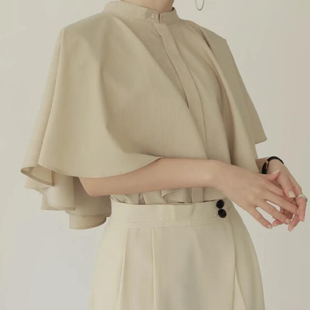 【louren】drape cape blouseなし伸縮性