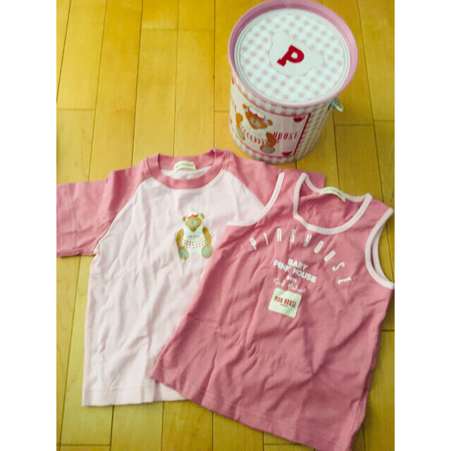 PINK HOUSE(ピンクハウス)の激レア　ピンク　いっぱい　ベビーピンクハウス缶 キッズ/ベビー/マタニティのキッズ服女の子用(90cm~)(Tシャツ/カットソー)の商品写真