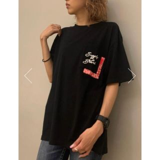 ロデオクラウンズワイドボウル(RODEO CROWNS WIDE BOWL)のロデオ★ メンズ バンダナクラウンTシャツ【ブラック/M】(Tシャツ/カットソー(半袖/袖なし))