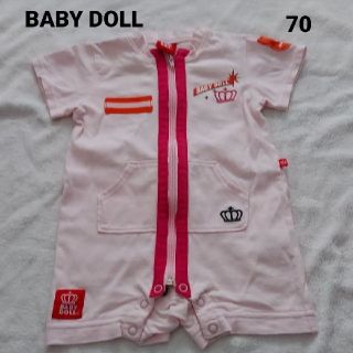 ベビードール(BABYDOLL)の【BABY DOLL】ピンク　半袖　ロンパース　70サイズ(ロンパース)