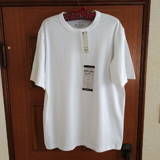 ジーユー(GU)の新品 ジーユー GU コットンクルーネックT(半袖) 白 ホワイト L Tシャツ(Tシャツ/カットソー(半袖/袖なし))