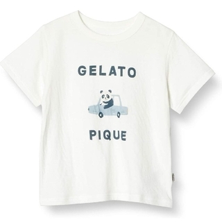 ジェラートピケ(gelato pique)のジェラートピケ パンダ 車  ティーシャツ  キッズ M(Tシャツ/カットソー)