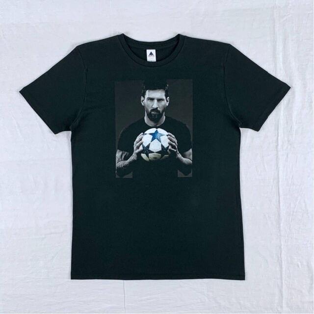 【メッシ】新品 サッカー アルゼンチン フォトプリント 黒 Tシャツ 4