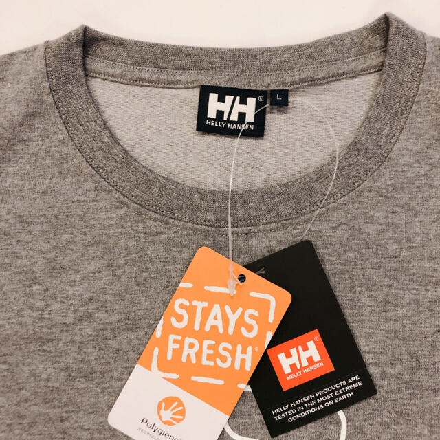 HELLY HANSEN(ヘリーハンセン)の【新品・匿名配送】HELLY HANSEN tシャツ メンズLサイズ グレー メンズのトップス(Tシャツ/カットソー(半袖/袖なし))の商品写真