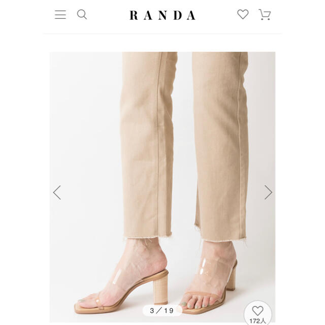 RANDA(ランダ)のRANDA スクエアトゥクリアサンダル レディースの靴/シューズ(サンダル)の商品写真