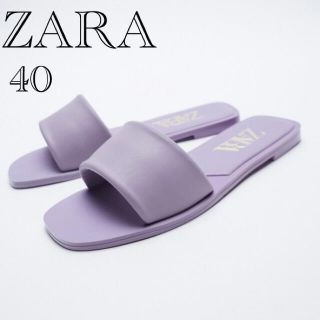 ザラ(ZARA)のZARAレザーフラットサンダル40(サンダル)