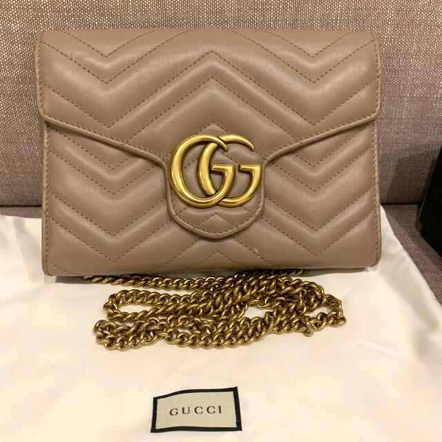 返品交換不可】 Gucci - GUCCI グッチ マーモント チェーンウォレット