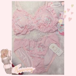 新品未使用♡マイメロランジェリー♡Mサイズ♡羽海野チカコラボノート付き♬︎♡(ブラ&ショーツセット)