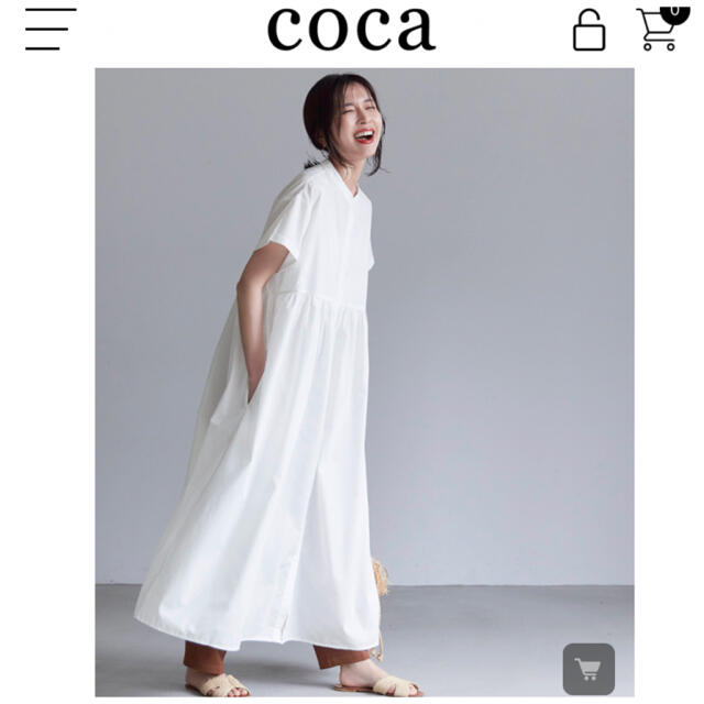 ZARA(ザラ)の新品　完売品　coca  シャツワンピース レディースのワンピース(ロングワンピース/マキシワンピース)の商品写真