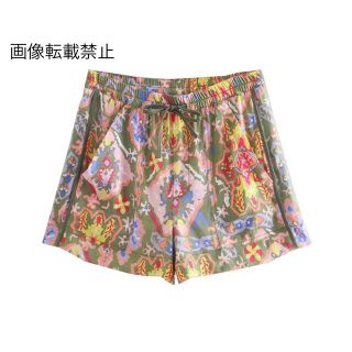 ザラ(ZARA)の🌻7月新作🏖4852◆ヴィンテージ エスニック レトロ 柄 ショートパンツ(ショートパンツ)