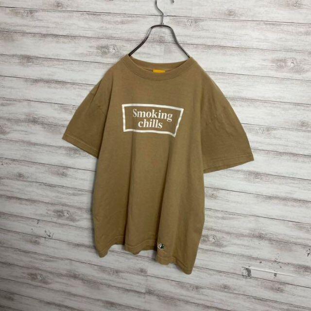 【完売品】FR2 smoking chils killsベージュ　ボックスロゴ メンズのトップス(Tシャツ/カットソー(半袖/袖なし))の商品写真