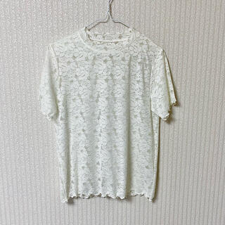 ジーユー(GU)のプチハイネック＊白レーストップス(Tシャツ(半袖/袖なし))