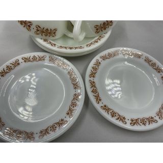 パイレックス(Pyrex)のオールドパイレックス カッパーフィリグリー ブレッド＆バタープレート 2枚セット(食器)