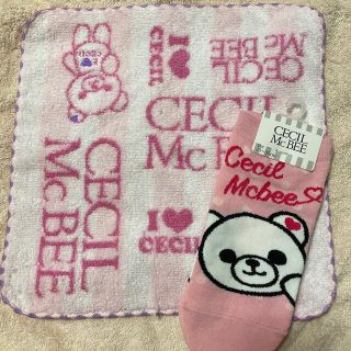 セシルマクビー(CECIL McBEE)のCECIL McBEE☆最新☆ライセンス☆セシルベア☆ハンドタオル＆ソックス☆(ハンカチ)