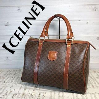 セリーヌ(celine)の【オールドセリーヌ】ミニボストン　マカダム柄　トリオンフ　PVC 凱旋門(ボストンバッグ)