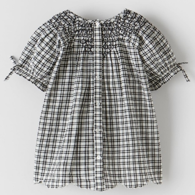 ZARA KIDS(ザラキッズ)のデイジー ギンガムチェック ワンピース フラワー リボン 半袖 完売 キッズ/ベビー/マタニティのキッズ服女の子用(90cm~)(ワンピース)の商品写真